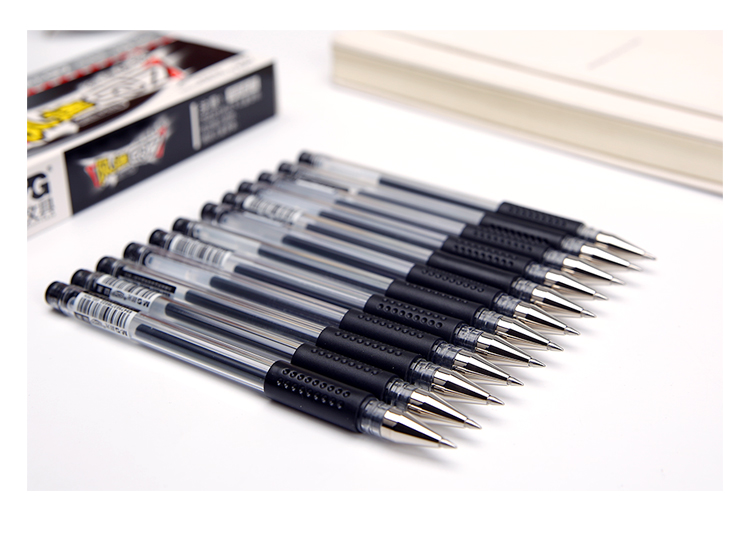 晨光q7碳素中性笔05mm笔芯红笔黑色蓝黑水笔12支