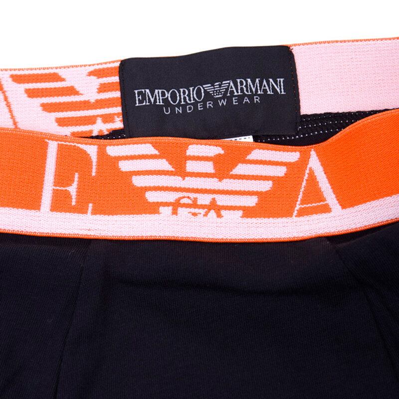 emporioarmani阿玛尼四季男士内裤ea7男士简约黑色棉质平角内裤平角裤