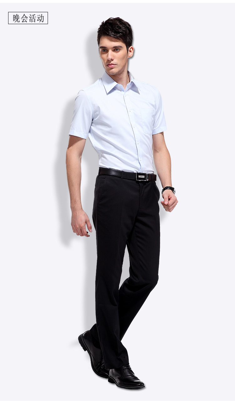 mtiny男士短袖白衬衫加西裤套装男职业衬衣套装夏季商务正装修身工作