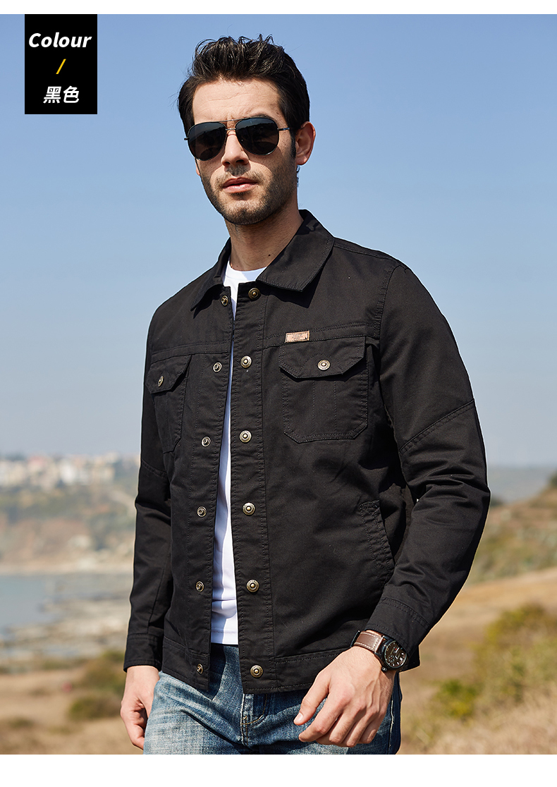 jeep吉普夹克男士长袖外套外衣春季大码宽松户外休闲男装茄克