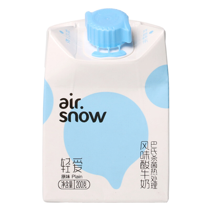 新希望airsnow轻爱轻质感常温酸奶原味200g12盒