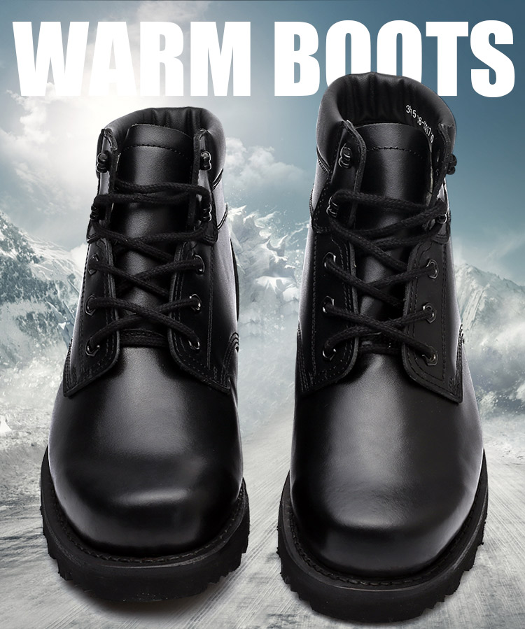 强人(qiangren)男士皮靴jc6-12509-1 强人3515男靴羊毛保暖男特种兵短