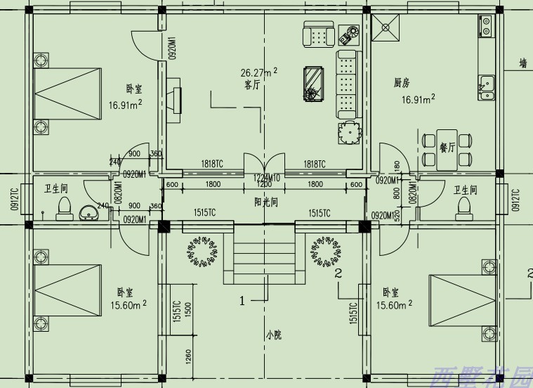 (實物圖紙)一層平房別墅設計圖紙 農村自建房效果圖水電齊全13.8×10.