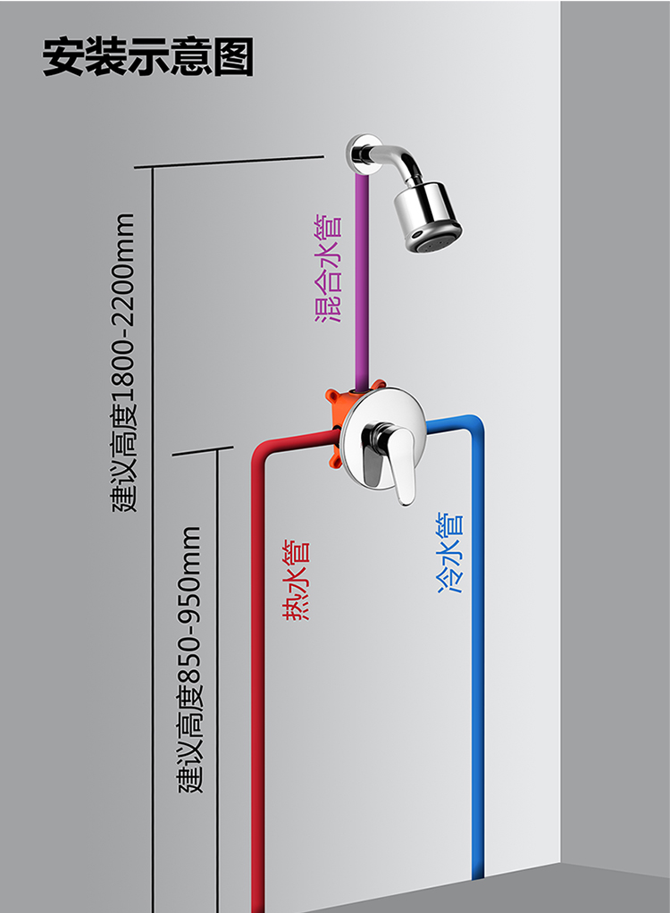 淋浴房花洒安装图解图片