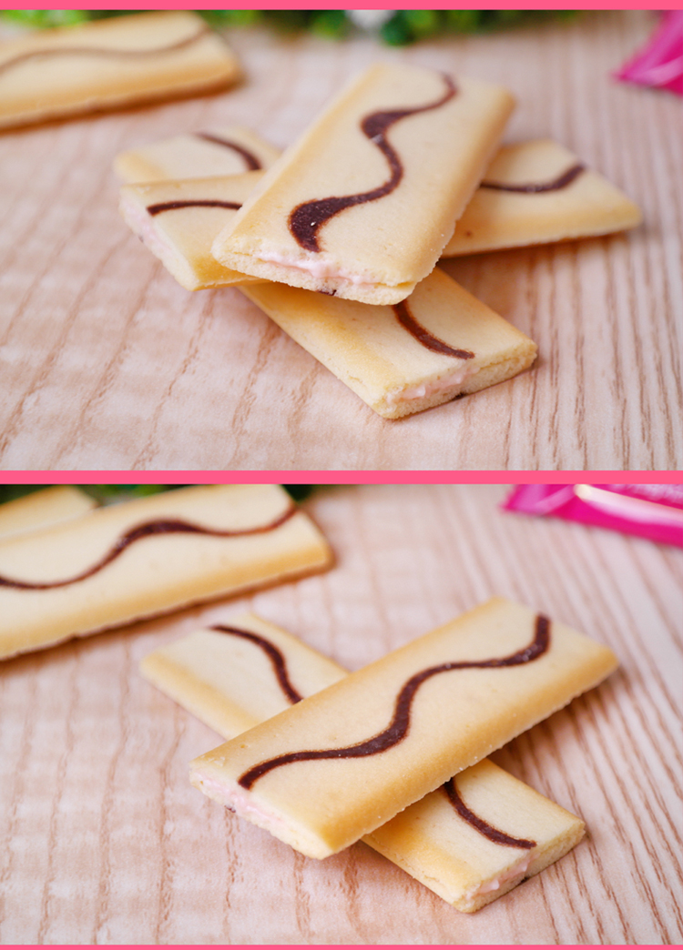 可来运草莓奶油奶酪夹心饼干144g韩国进口