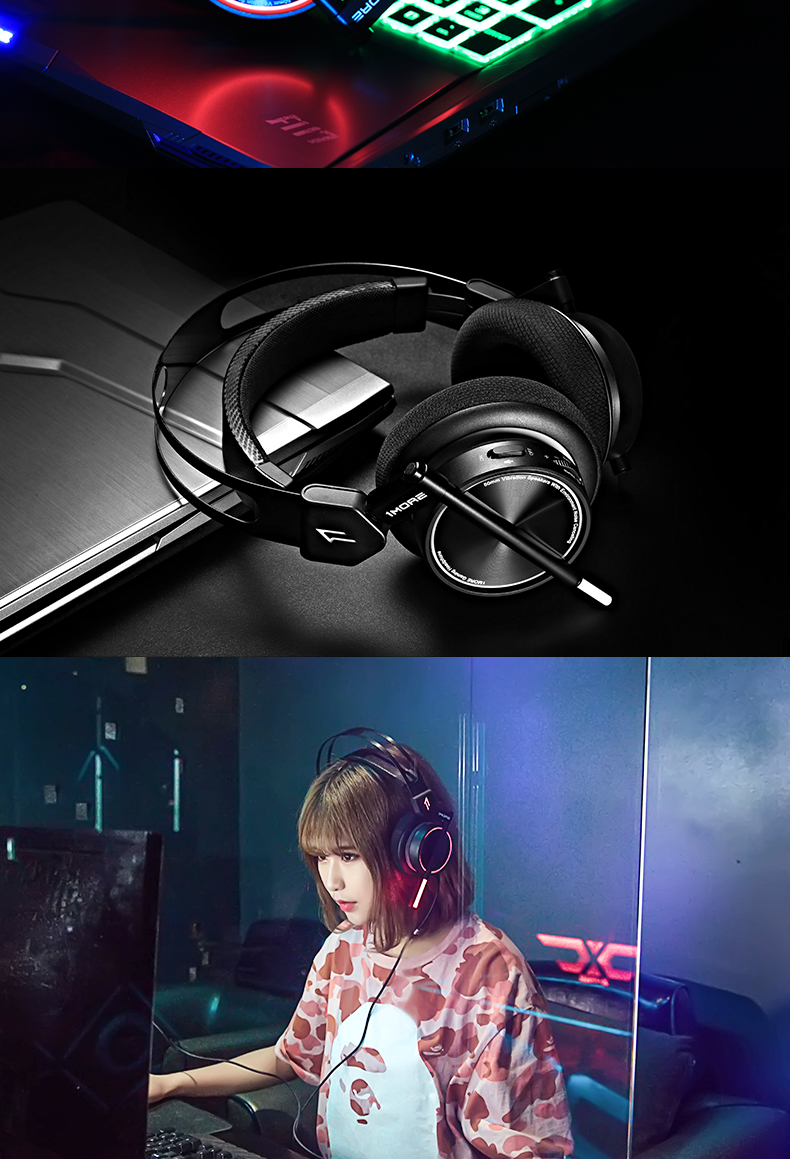 万魔1moreh1005头戴式电竞游戏耳机和平精英fps吃鸡耳麦71声道黑色