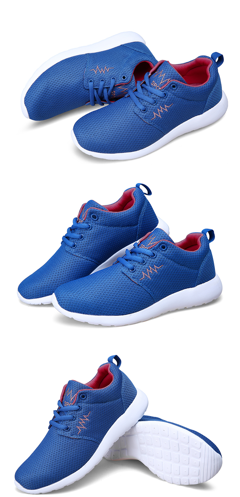 奇安达跑步鞋男女网布透气轻便运动鞋情侣慢跑鞋子 8721