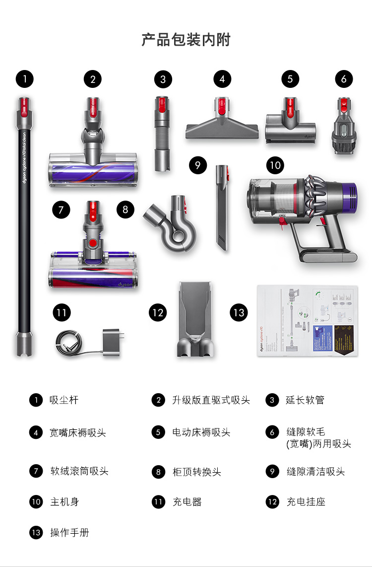 任性付享三期免息戴森dyson吸尘器v10totalclean新品手持吸尘器60分钟