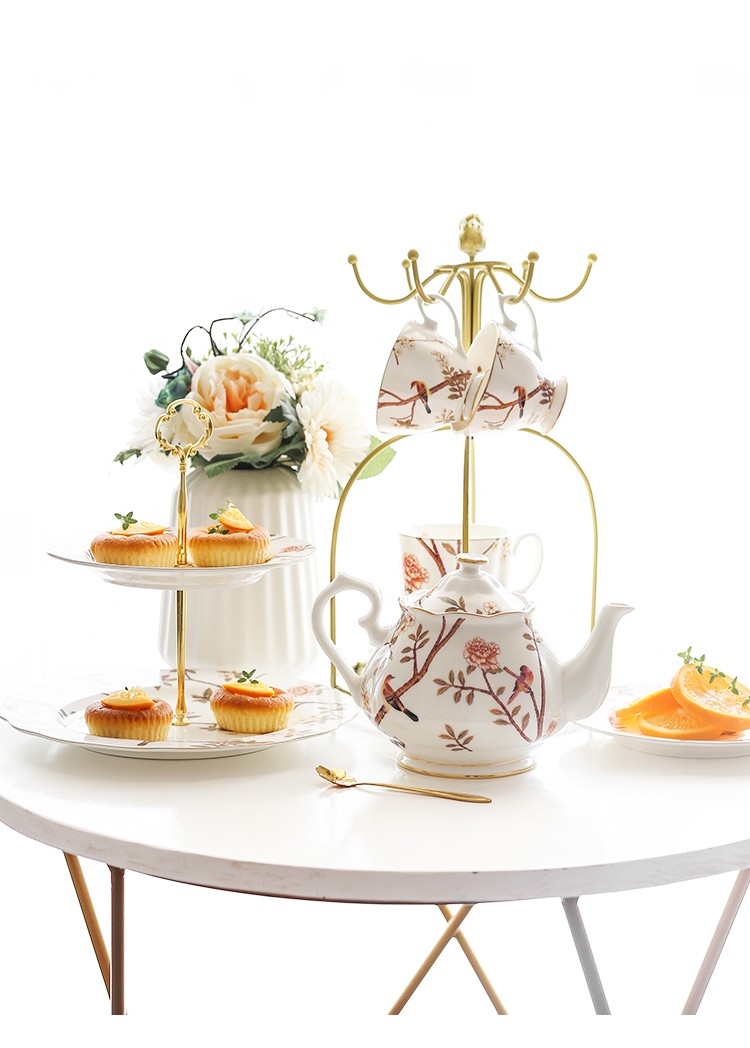 鼎亨(dingheng)餐具套装 鼎亨花鸟英式下午茶骨瓷咖啡杯碟套装茶具
