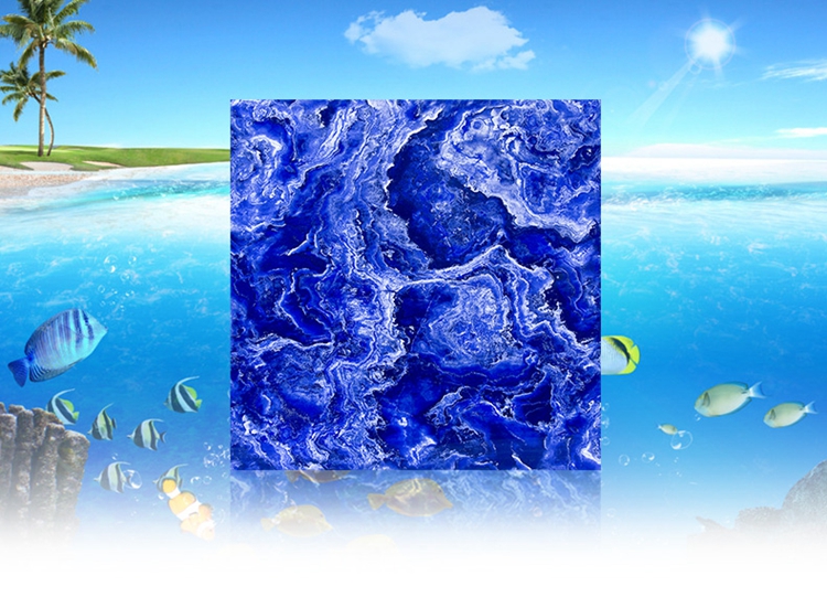 壹德壹瓷砖厂标 全抛釉800*800蓝色海洋抛光砖玻化砖客厅卧室地砖壹德