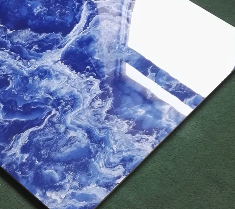 蓝色海洋仿大理石瓷砖800x800客厅全抛釉地砖背景墙砖防滑地板砖壹德