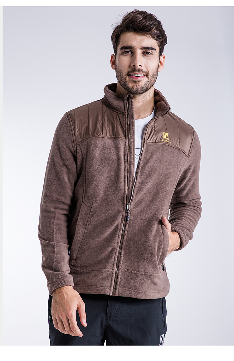 圣弗莱男士抓绒衣秋冬款户外轻便透气保暖舒适立领抓绒开衫运动外套