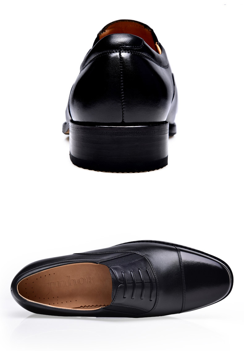 金猴jinho 三节头军官牛皮三接头男鞋民用版军鞋男 j2003a3 黑色 39码