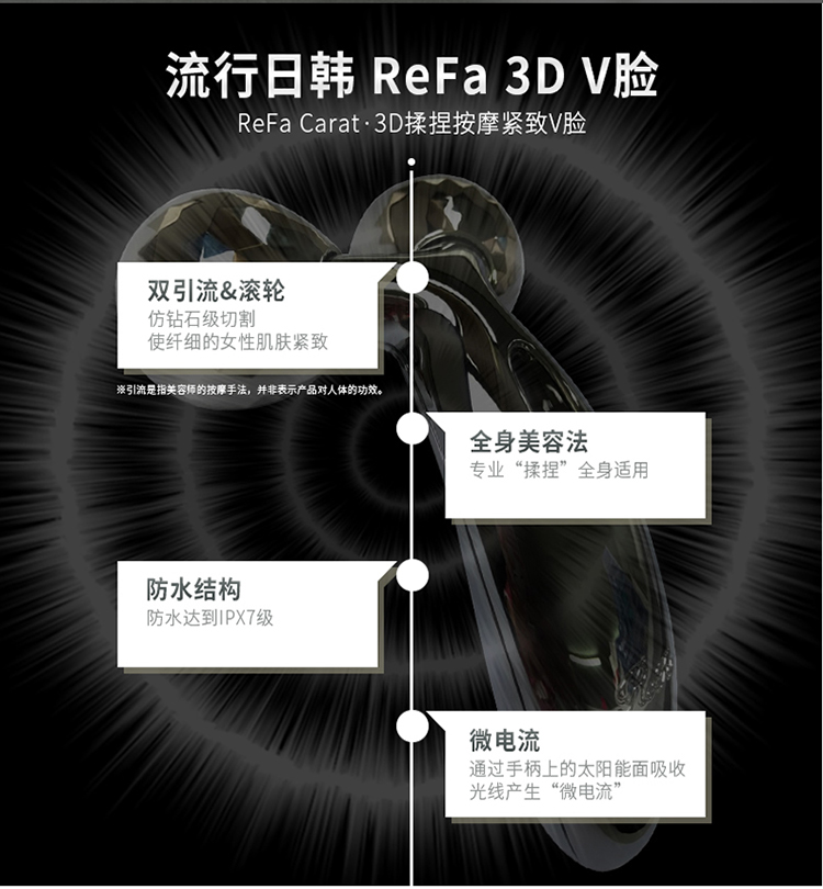 黎珐(ReFa)电子美容仪PEC-L1706 黎珐(ReFa) CARAT 2轮铂金双球滚轮美容 