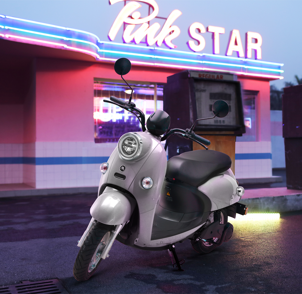 爱玛aima爱尚丽人60v20ah铅酸电池时尚外观长续航电动轻便摩托车