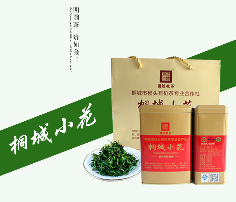 中华特色桐城馆桐城小花明前小花绿茶礼盒装200g2盒华东