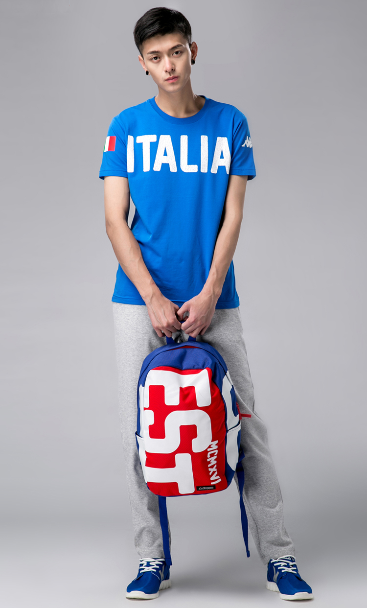 kappa卡帕t恤男新款短袖运动上衣圆领透气白色休闲半袖k0712td51f