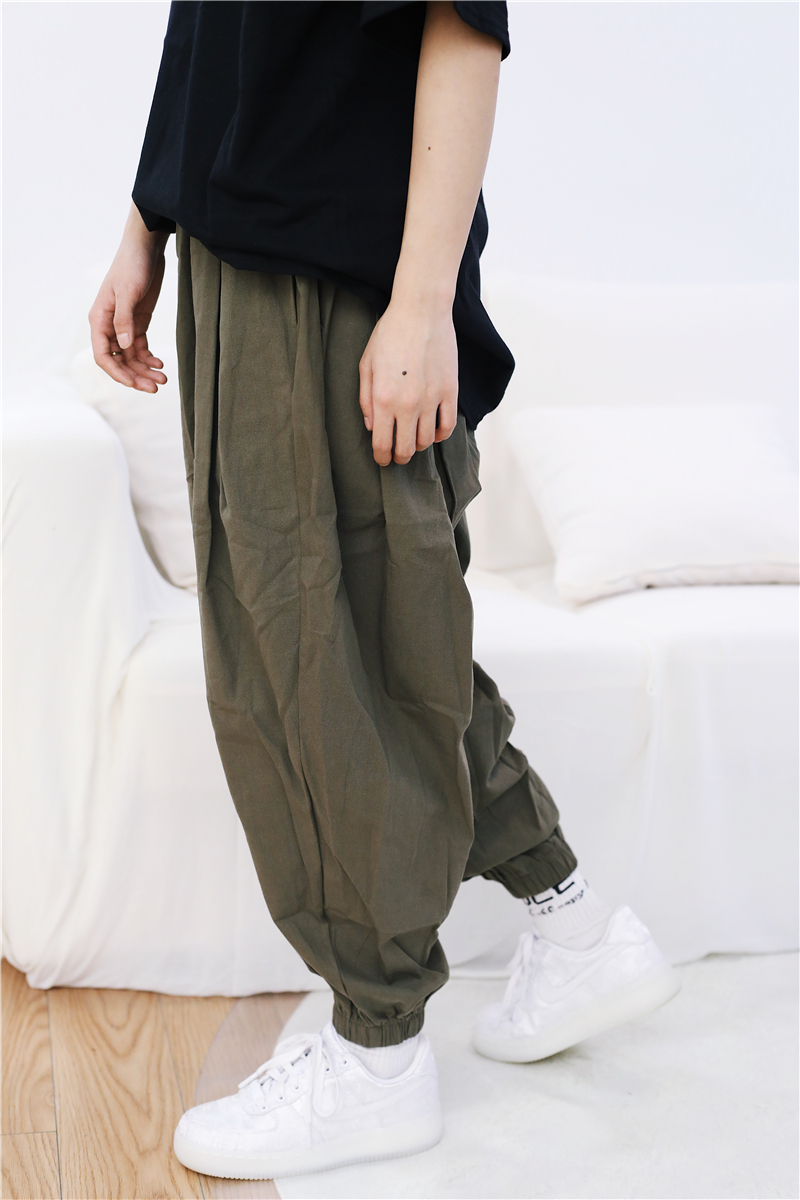 彩虹鸟(chenghongniao)节庆饰品 店主自制 日系复古宽松裆束脚垮裤 潮