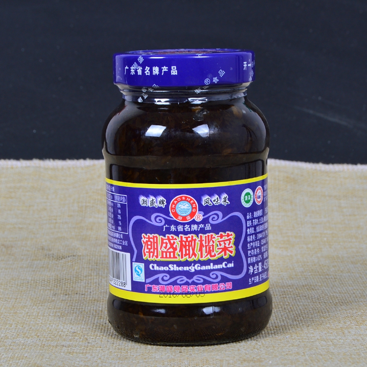 潮盛chaosheng橄榄菜450g瓶装榨菜下饭菜面条泡面好搭档酱菜类蔬菜类