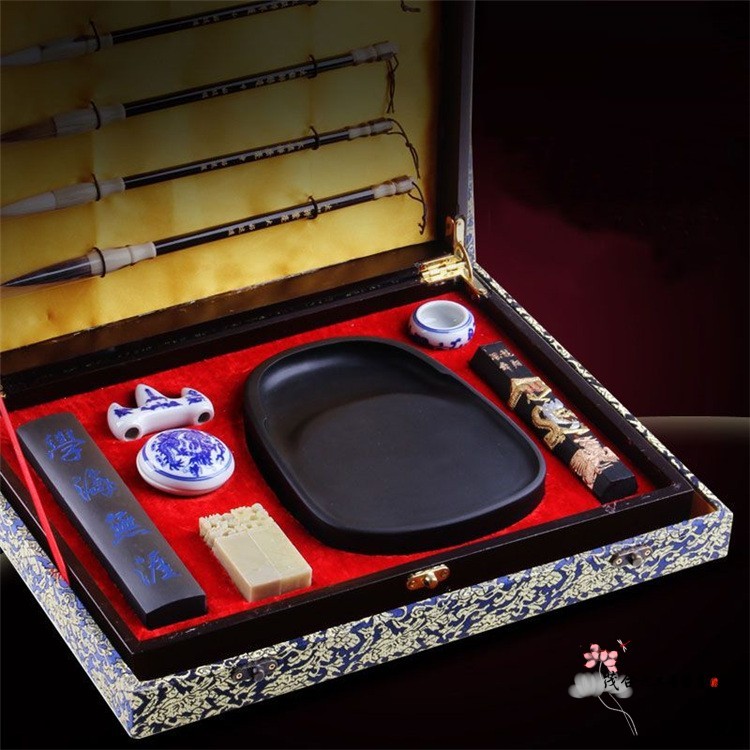 文房四宝套装出国外事送外商礼物礼盒笔墨纸砚书法用品毛笔宣纸砚台