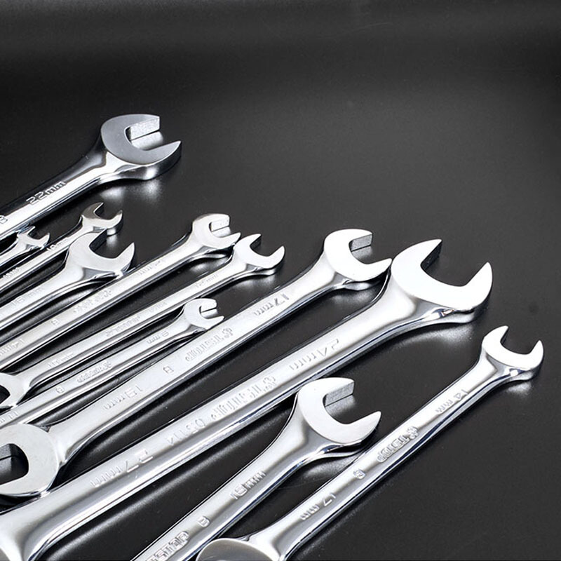 镜面标准型开口扳手全抛光双开口扳手双头呆扳手3436mm412231把