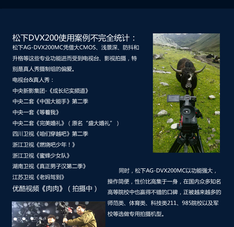 松下（Panasonic）AG-DVX200MC 4K摄影机 婚庆套餐