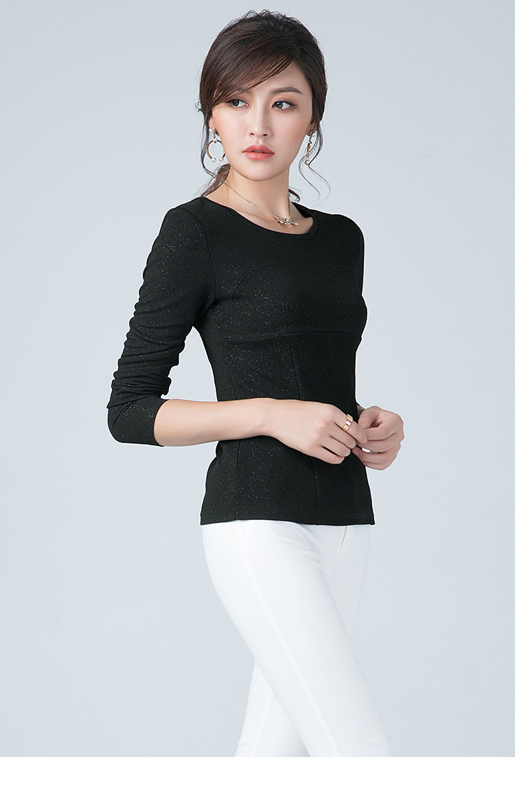 逸阳上衣逸阳清简单百搭修身显瘦圆领t恤