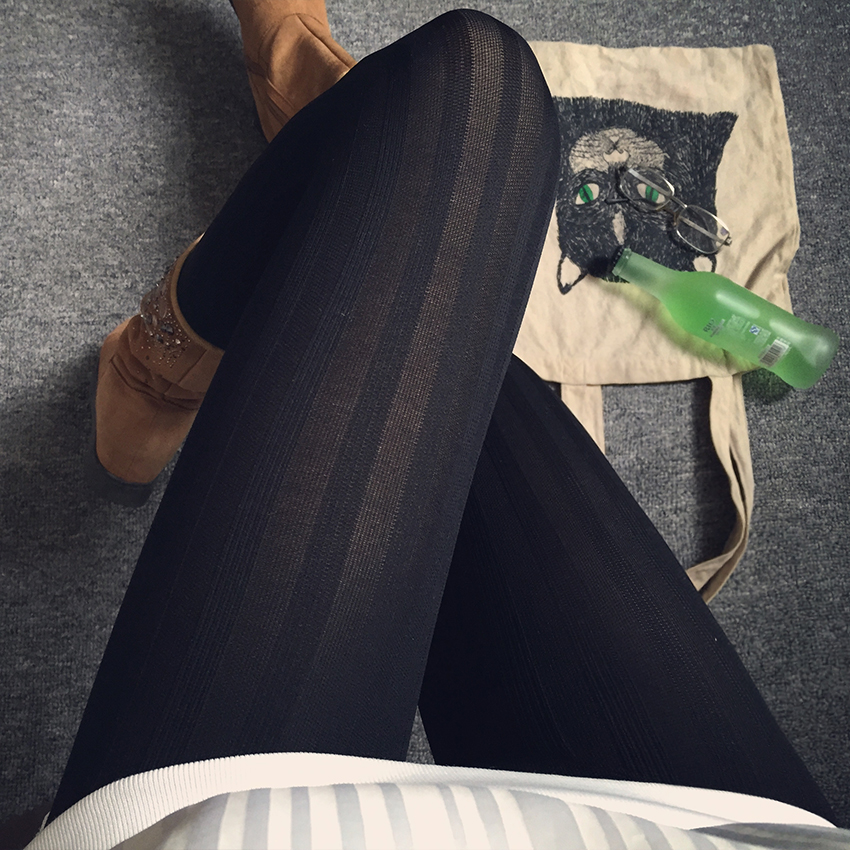 mtiny性感黑色丝袜防勾丝薄款春秋竖条纹连裤袜天鹅绒显瘦打底长袜子