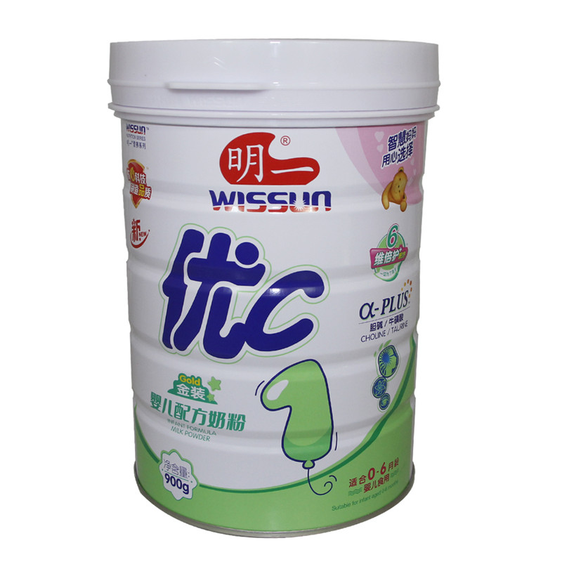明一优c金装婴幼儿配方牛奶粉1段一段0-6个月900克罐装/听装