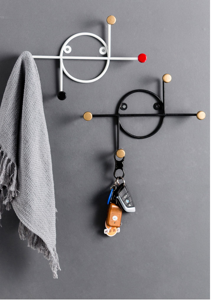 门口玄关钥匙挂钩壁挂墙面墙上装饰品衣帽钩墙壁挂衣架免打孔生活日用