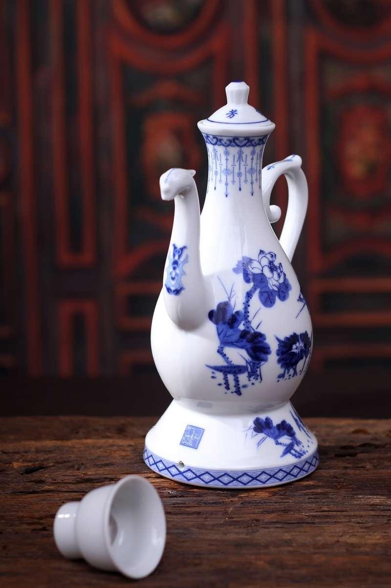 鼎亨景德镇自动倒酒壶自动酒具陶瓷礼品自动倒酒机自动倒酒器