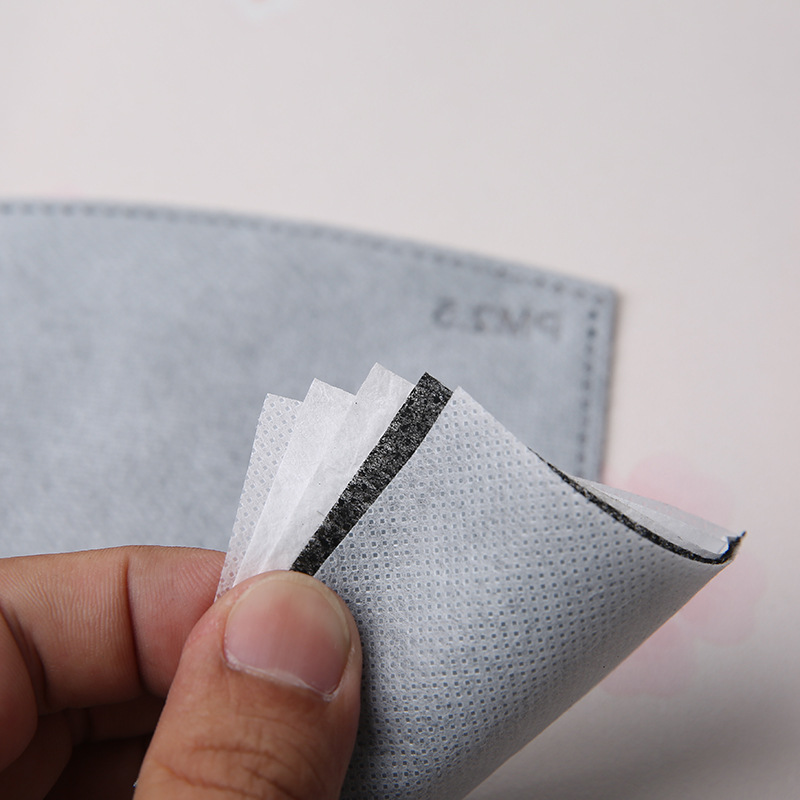 口罩滤片五层活性碳滤片防pm25口罩滤芯防雾霾口罩成人滤片10片装活性