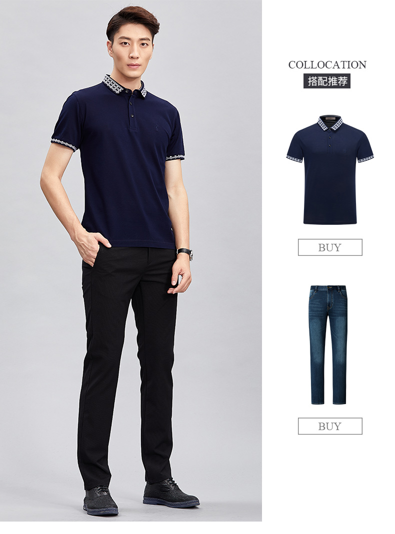 男男装夏季新款男士商务休闲翻领体恤衫丝光棉polo衫【价格 图片 品牌