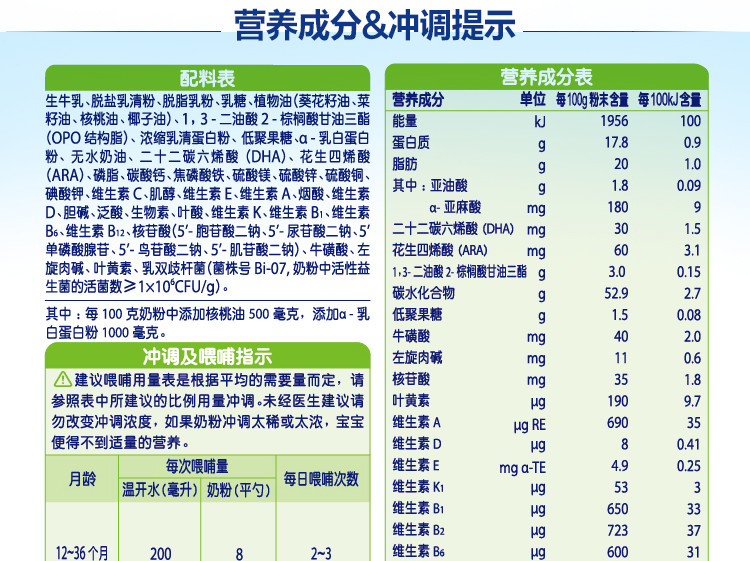 飞鹤firmus星飞帆星阶优护幼儿配方奶粉3段1236个月400g克盒装6盒