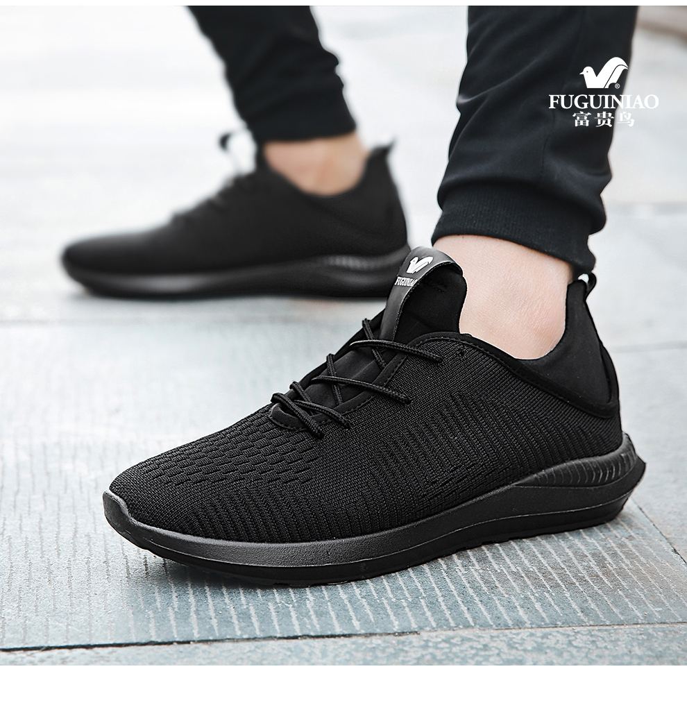 富贵鸟(fuguiniao)春季男鞋运动鞋男士休闲鞋百搭旅游鞋男透气网布网