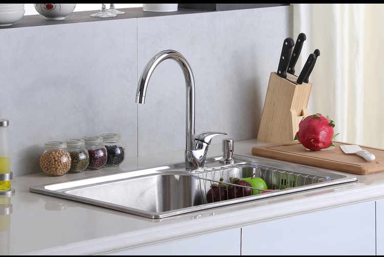 厨房304不锈钢水槽单槽洗菜盆厨盆洗碗池水龙头水池套餐