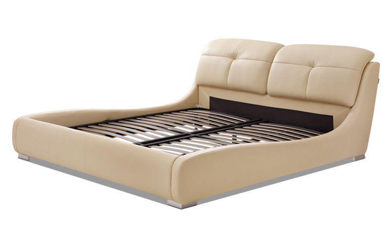 左右床简约现代时尚1.8米皮床双人床床婚床皮艺床软床dr017