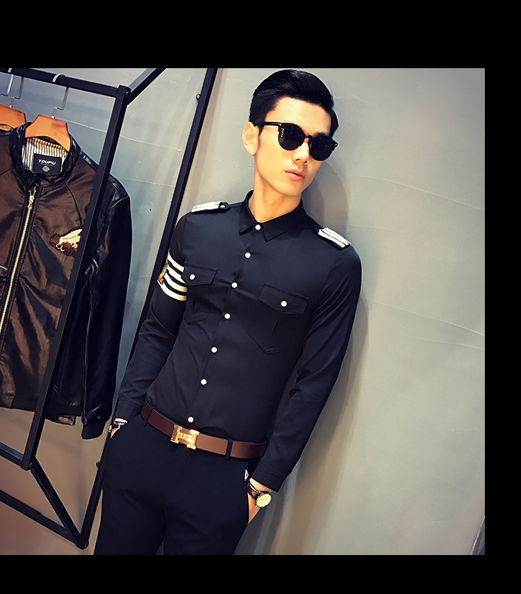 酒吧ktv夜场少爷服装酒吧长袖衬衫男服务生工作装制服春秋