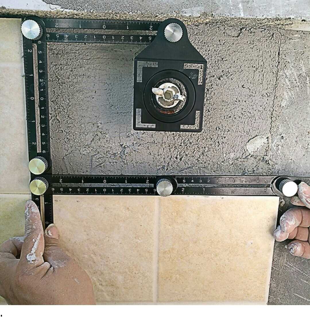 铝合金六折尺瓷砖开孔定位器多功能万向可节水龙头打孔工具
