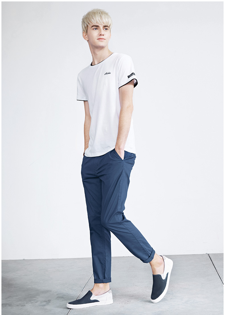 以纯线上品牌a212017夏装新品短袖t恤男修身休闲圆领男装上衣