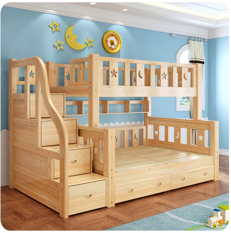 硕木居儿童高低床上下双层床小户型成人省空间的床实木子母床宜家经济
