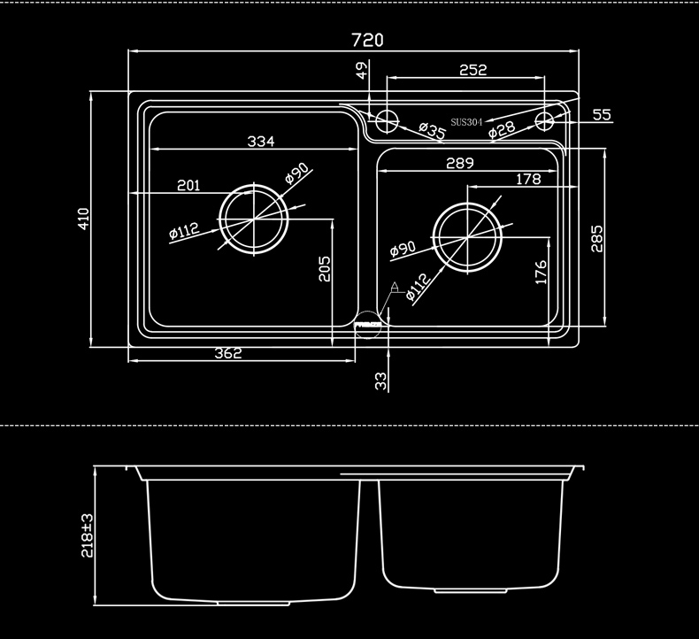 法恩莎卫浴洁具faenza正品不锈钢双槽水槽盆厨房洗菜盆fgp829