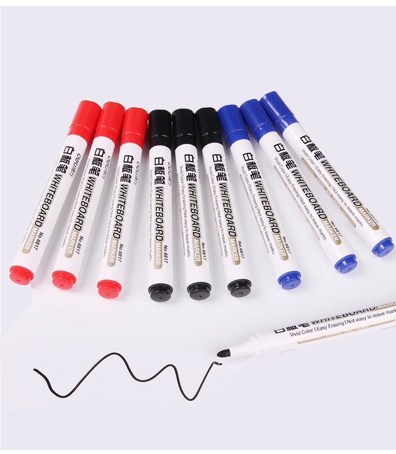 得力(deli)s502可加墨白板笔 10支/盒 2盒装 大头笔会议书写笔 展示板