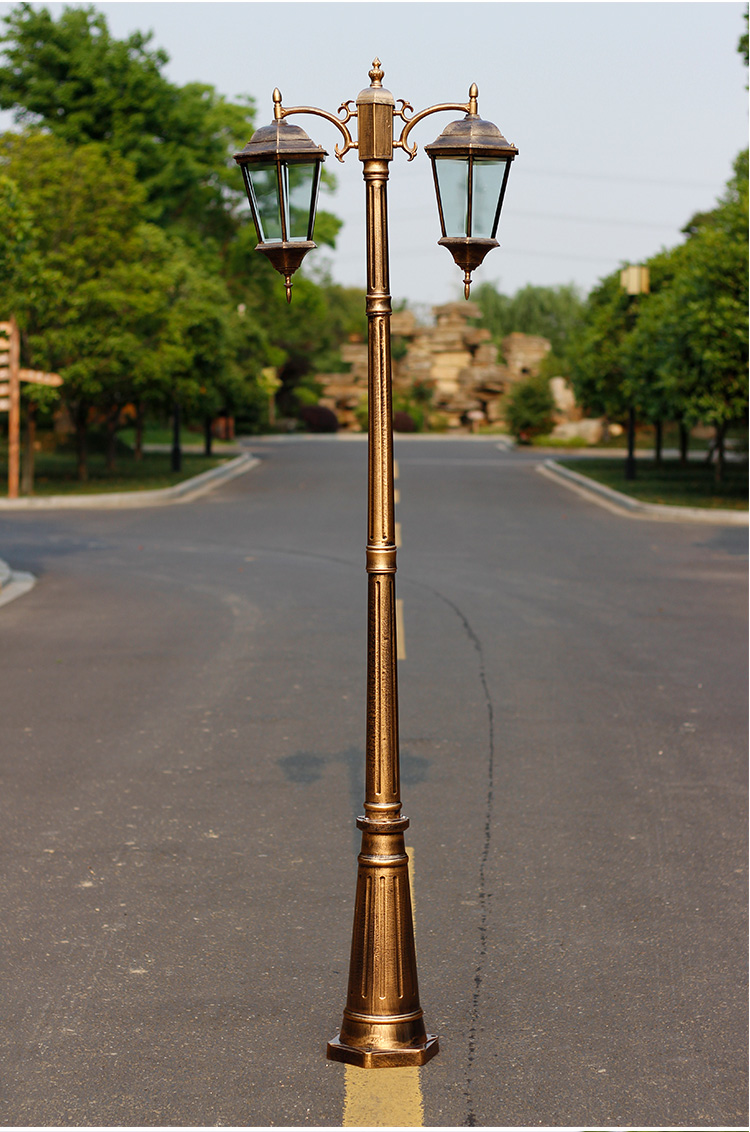 欧式别墅景观照明室外路灯高杆坪灯双头三头庭院灯钓鱼灯