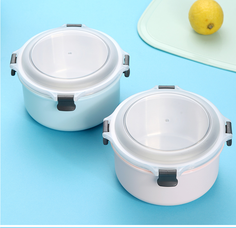 厨内助304不锈钢圆形快餐盒泡面碗带盖密封保温饭盒学生宿舍可爱便当