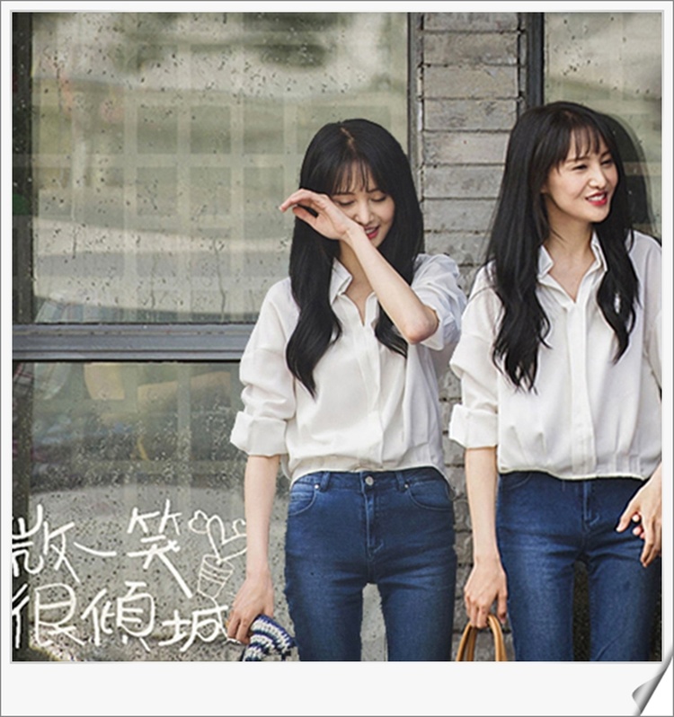 薇姬桑妮微微一笑很倾城郑爽贝微微同款v领雪纺衫白色衬衫长袖大码