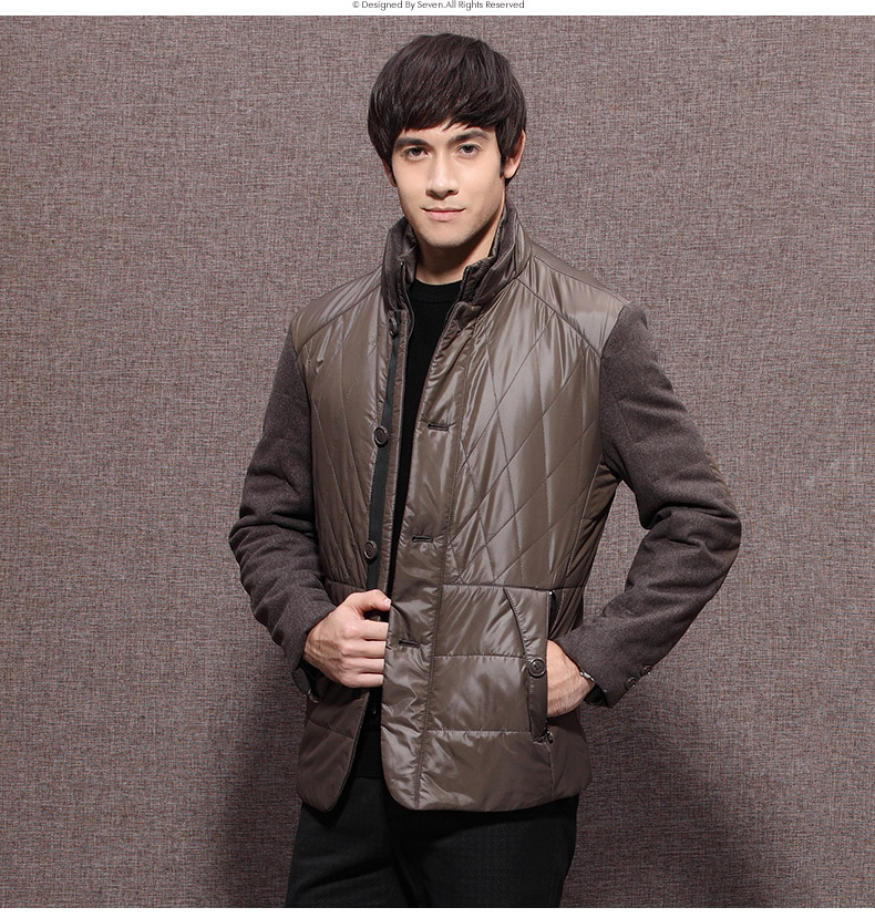 柒牌(seven)男士棉衣 柒牌seven男装冬季加厚棉服男士商务休闲修身