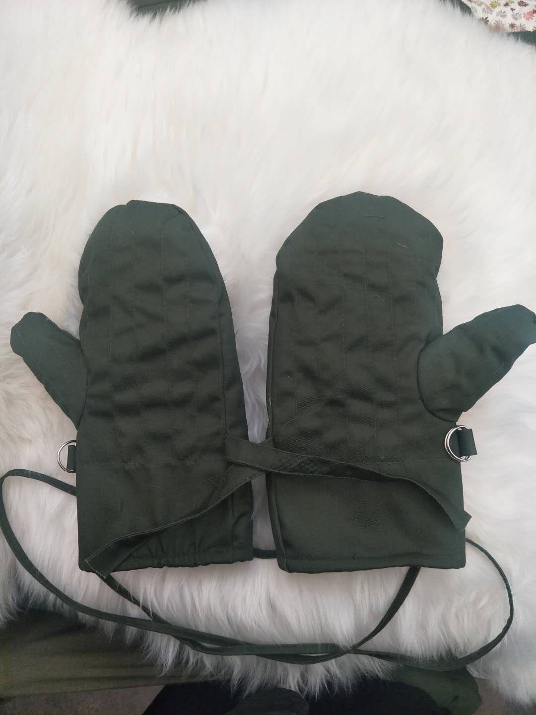 麦瑞思622款三指羊毛手套冬季加厚棉防风户外军工迷男女寒区羊皮毛