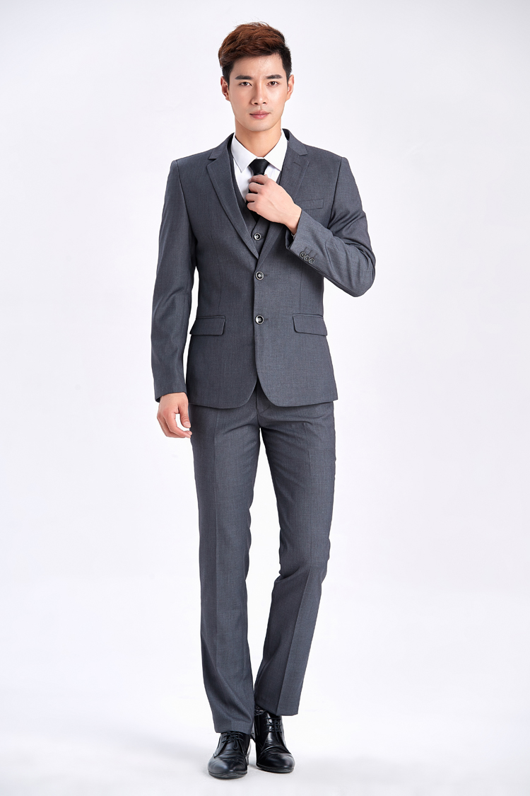 newlake青年教师工作服西服套装男士三件套修身上班正装职业商务西装