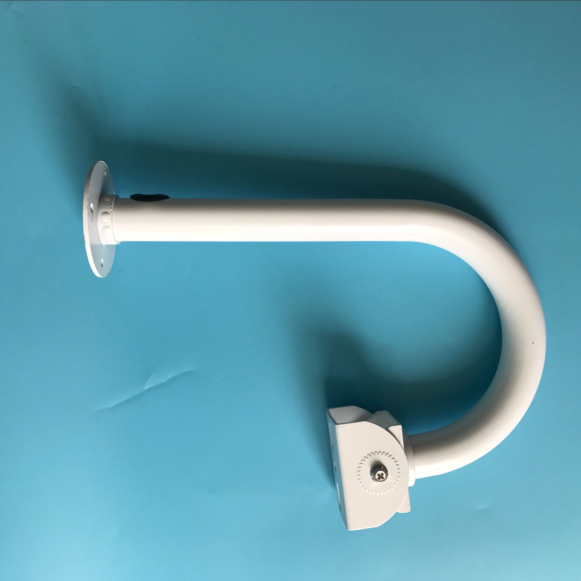 监控支架u型吊装摄像机探头配件铝合金挂式内出线弯型摄像头支架